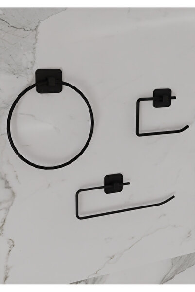 Egem Home Siyah Güçlü Yapışkanlı Halka Havluluk Rulo Havluluk ve Tuvalet Kağı...