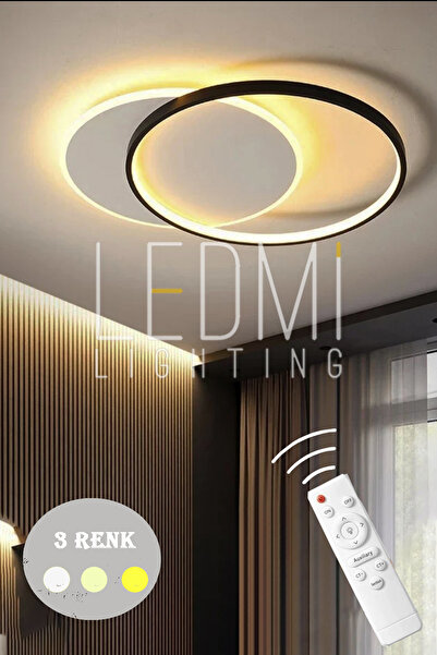 Ledmi Lighting Çift Yuvarlak Model Minimalist Tasarım Modern Yuvarlak Salon Avizesi