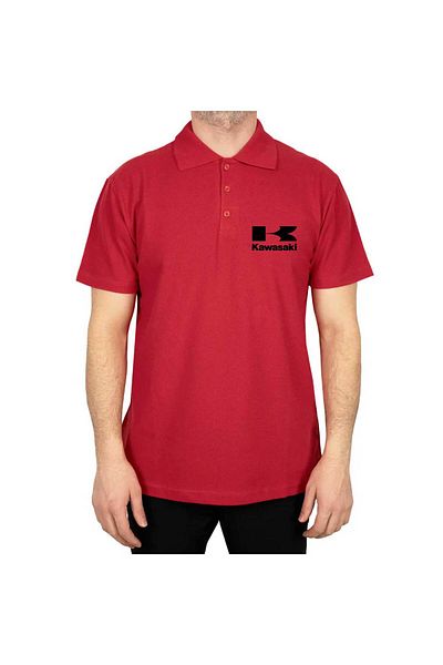 Z zepplin Тениска с поло яка и лого Kawaski в червено
