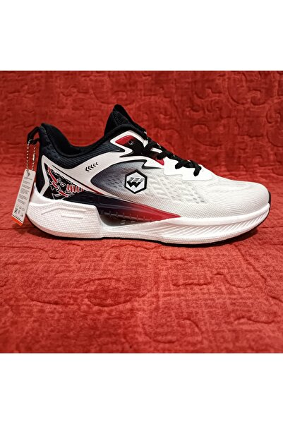 Wickers Spor Beyaz Siyah Kırmızı Ayakkabı