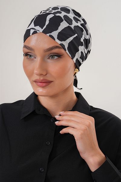 MAG FASHİON Leopard Patterned Hijab Cross Swimming Cap Sea Pool Sports Cap Daily Use Hijab Swimsuit Shawl