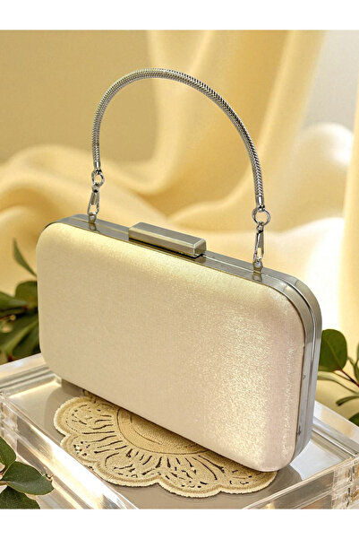 Wedding Fashion حقيبة فستان سهرة نسائية من الساتان اللامع بلون البشرة العارية...