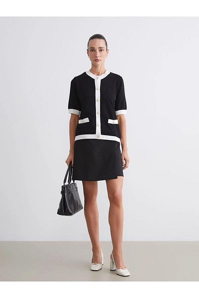 LC Waikiki LCWAIKIKI Cardigan clasic pentru femei, cu decolteu, tricotaj (W5)