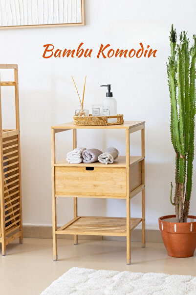 welcomein Doğal Bambu Çekmeceli Çok Amaçlı Raf Komodin – Banyo & Ev Düzenleyi...