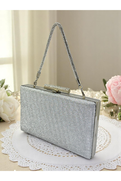 Wedding Fashion Model cu puncte Gri argintiu Culoare Lame Femei Geanta pentru...