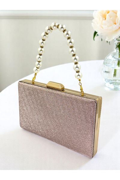 Wedding Fashion Dot Pattern Rosegold Color Women's Evening Dress Bag Wedding Engagement Graduation