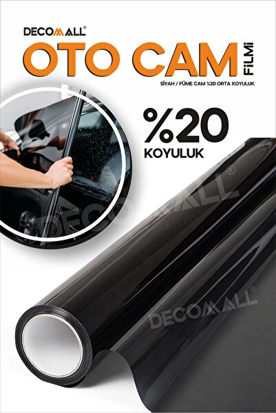 DECOMALL Dd Αυτοκόλλητη μεμβράνη παραθύρων αυτοκινήτου 75cm x 3m 20% Μαύρο Σκ...