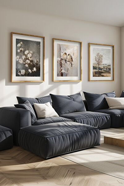 STARYUNA 3-dijelni set slika sa efektom uljane slike, slike ptica i cveća u d...