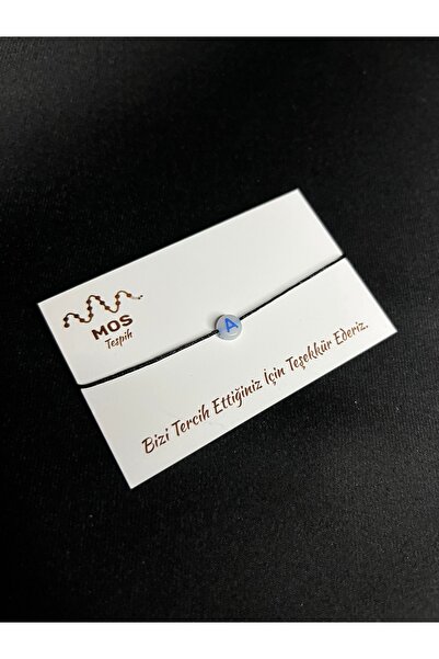 Mos Tespih Letter a Adjustable Drawstring Lucky Bracelet