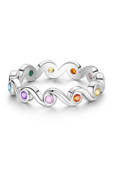 Belora Silver ring with multi-colored stones