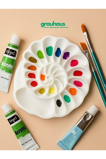 GRAUHAUS Spiral Deniz Kabuğu Boya Paleti Okul ve Hobi Resim Paleti Okul Malze...