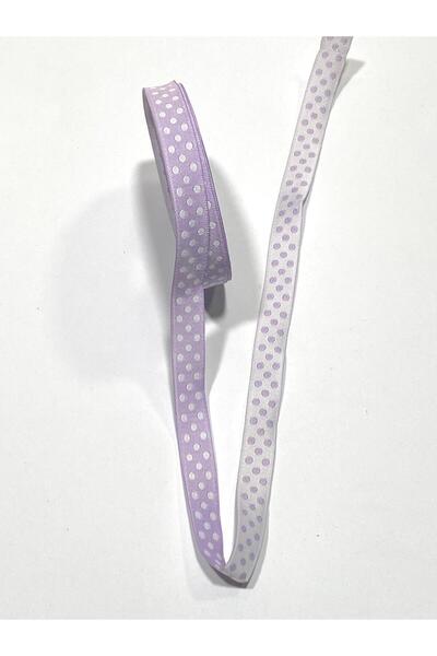 karantuhafiye Двосторонній тканий стрічок з крапками / 10 метрів / 10 мм Ліловий