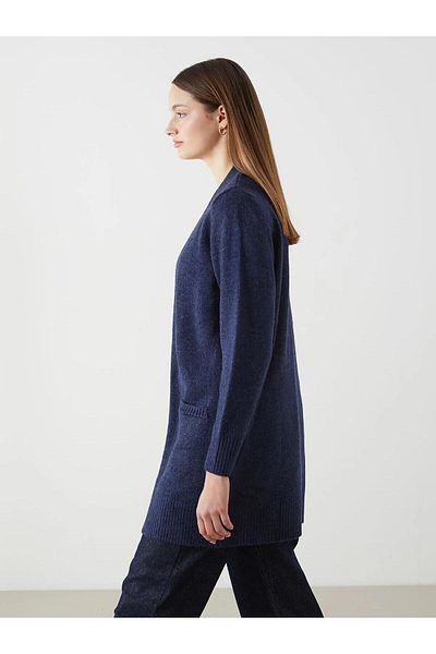 LC Waikiki LCWAIKIKI Cardigan de tricotaj pentru femei cu guler șal clasic (W5)