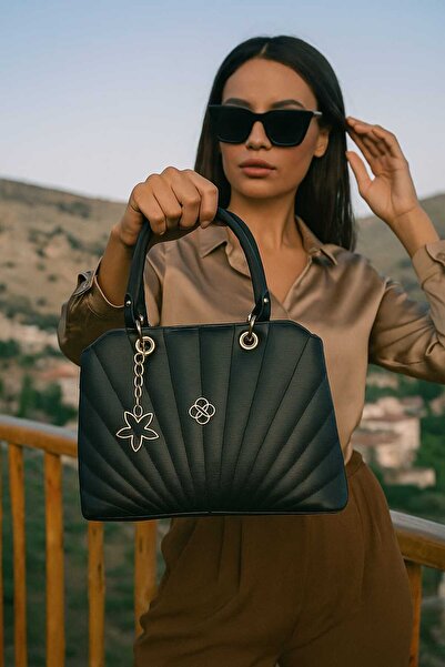 ZİVORA Geantă de mână și de umăr pentru femei, cu 2 compartimente, cu model în dungi, detaliu stea, curea încrucișată, elegantă și modernă