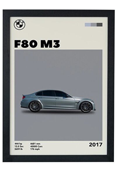 gxe.art BMW F80 M3 2017 Car Serie Pictură cu poster cu design special, cu cad...