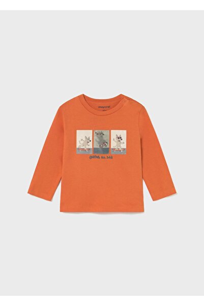 MAYORAL Erkek Bebek Baskılı Sweatshirt Turuncu
