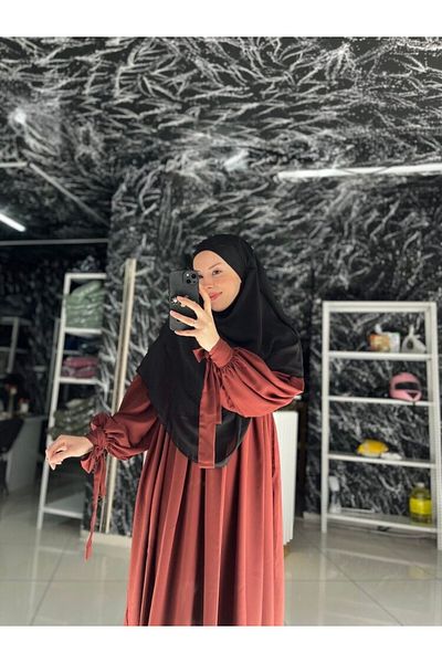 Fashion journey Hijab Suit with Sleeve Tie Hijab Umrah Standard Size