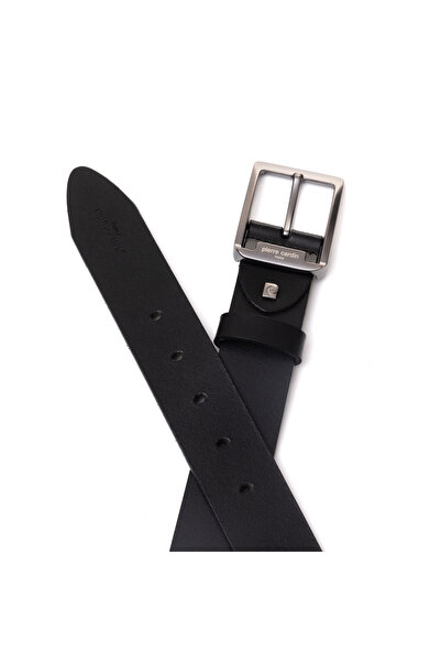 Pierre Cardin Černý kožený pánský opasek PC-4100S3A