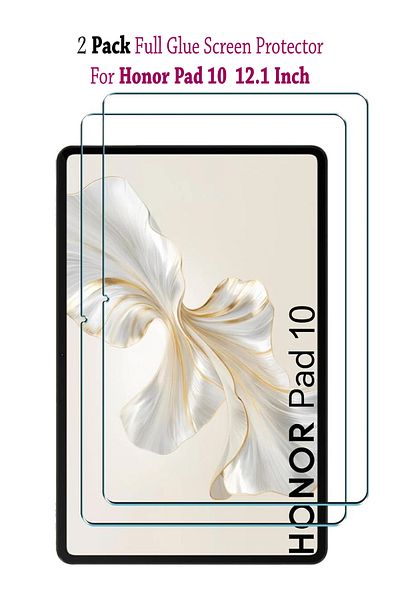 Generic عبوة من قطعتين من واقي الشاشة الزجاجي المقوى عالي الدقة المقاوم للخدش لجهاز Honor Pad 10 مقاس 12.1 بوصة