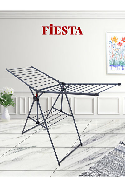 woodhub Kalın Borulu Çamaşır Kurutma Askısı, Siyah, Sağlam ve Şık Tasarım