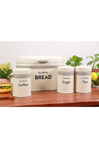 Generic Tea and coffee storage jars with a lid for storing bread