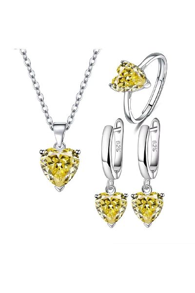 Belora Set Diora Heart Gold, Argintiu - Transparent