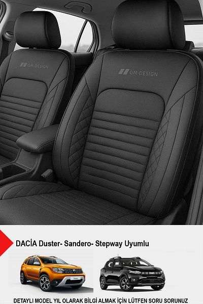 GM-DESIGN Istanbul Series Leather Auto Seat Cover (Daci̇a Sandero-Stepway-Duster Compatible)