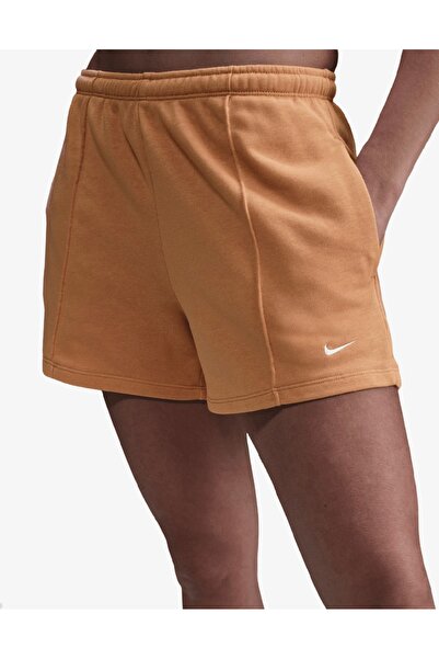 Nike HF6940-856 Normal Bel Rahat Kesim Pamuklu Kadın Spor Şort Somon Rengi