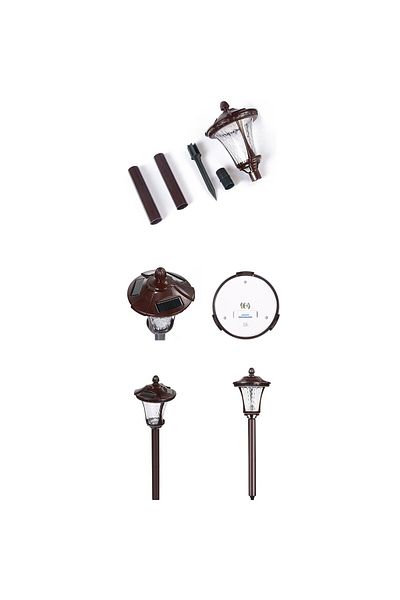OEM Lampa solara cu prindere in pamant, inaltime 65 cm, Alb Rece