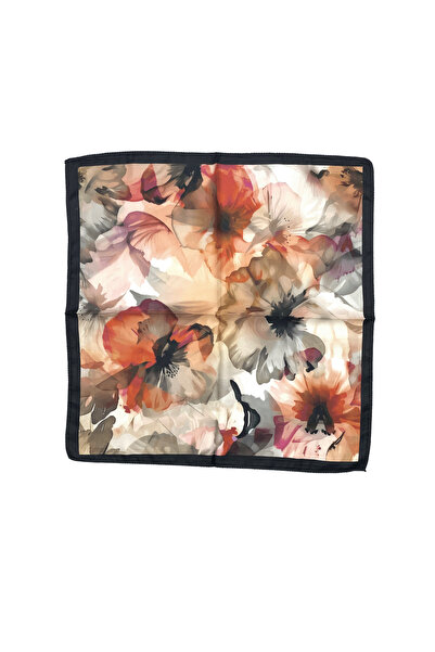 Sultan İpek Çiçek Desenli Fular / Bandana 48x48