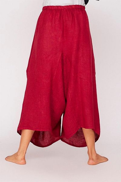 EREN STYLE Italian Pockets Linen Baggy Trousers (Size 36-48)