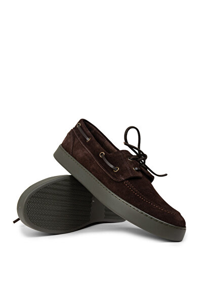 Deery Men's Brown Genuine Suede Marine Casual Shoes