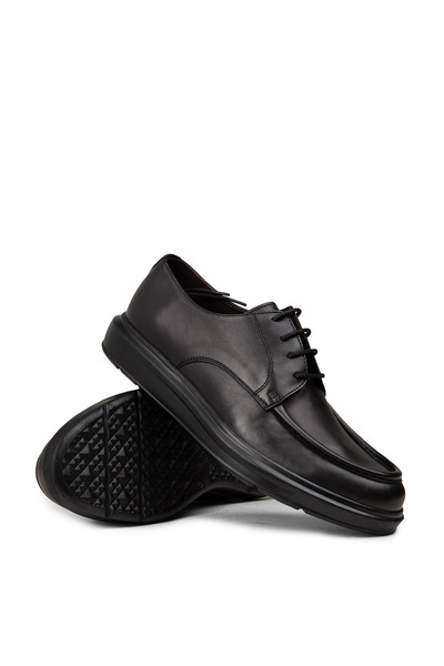 Deery Men's Genuine Leather Black Casual Shoes