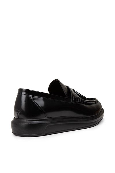 Deery Men's Genuine Leather Black Comfortable Loafer Shoes