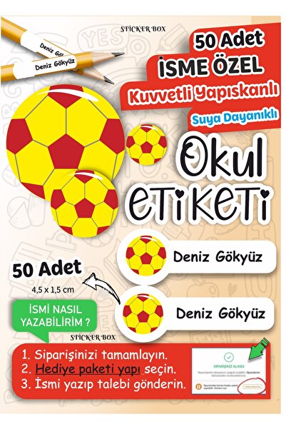 Think And Print Okul Etiketi Kalem Defter isimli Etiket Isim Yazılabilen Top ...