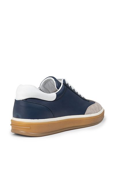 Deery Men's Genuine Leather Navy Blue Casual Shoes