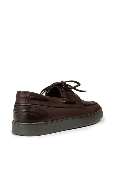 Deery Men's Brown Genuine Leather Casual Marine Shoes