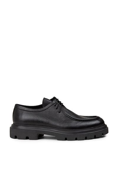 Deery Men's Genuine Leather Black Casual Shoes