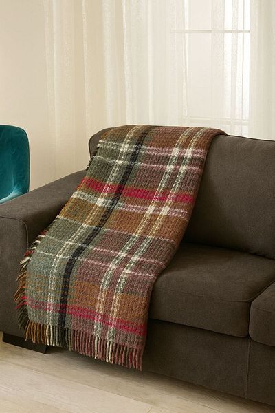 Calista home Cotton Soft Patterned Plaid Scottish Blanket 4 Seasons Camping Travel Blanket