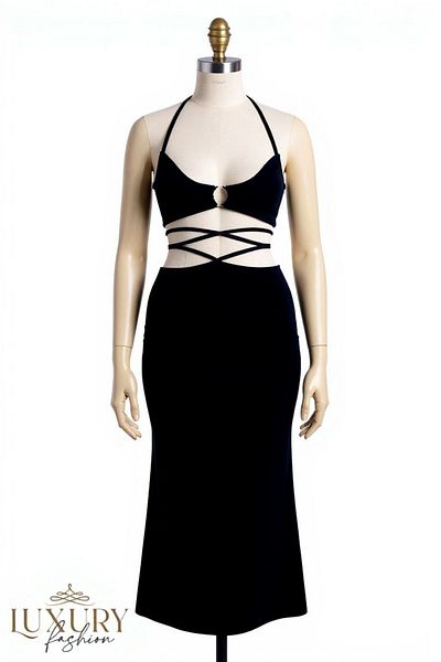 LUXURY Sexy black lingerie with rope detail at waist