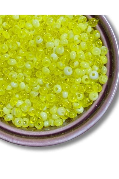 Flea Market Pearl Yellow - Acrylic Sand Beads - ( 25 Gr - Average 350 Pieces )