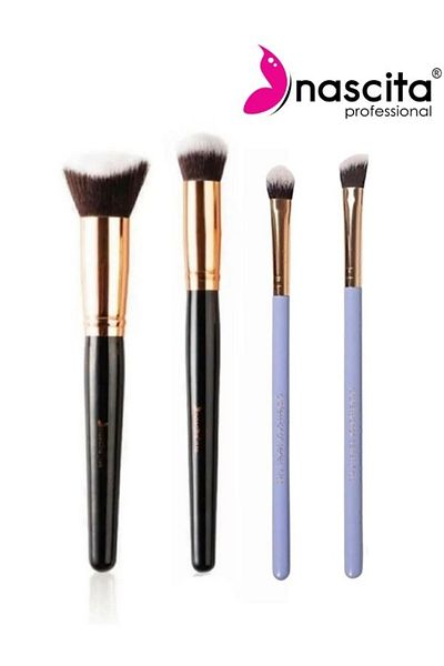 nascita Concealer Brush +Kabuki Foundation Brush+ Shading and Angled Shading Brush