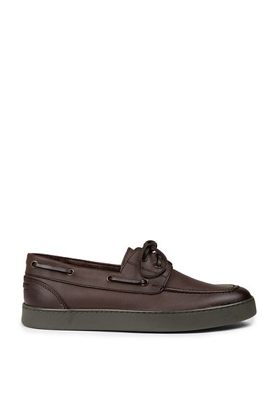 Deery Men's Brown Genuine Leather Casual Marine Shoes
