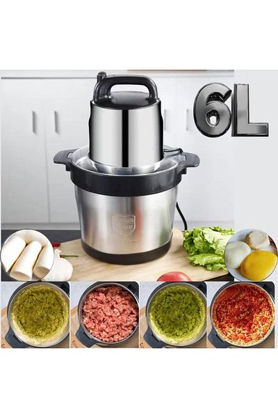 Tradeo Meat Grinder, Food Chopper, 6L Stainless Steel Food Processor for Meat, Vegetables, Fruits and Nuts.