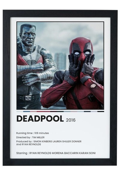 gxe.art Poster cu tablou înrămat negru Deadpool din seria de film