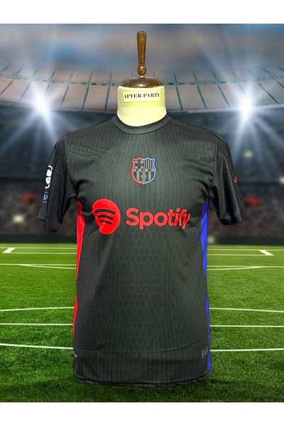 After Party Fc. B.A.R.C.E.L.O.N.A 2024/25 New Season Laminated Yamal Away Jersey (Black) Vs Sports Singlet Ag
