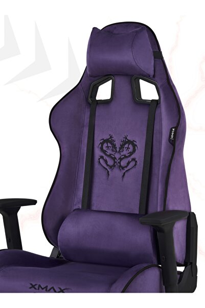 XMAX / Rio Plus Balerion Terletmez Kadife Kumaş Mor Gaming Oyuncu Koltuğu / 1...