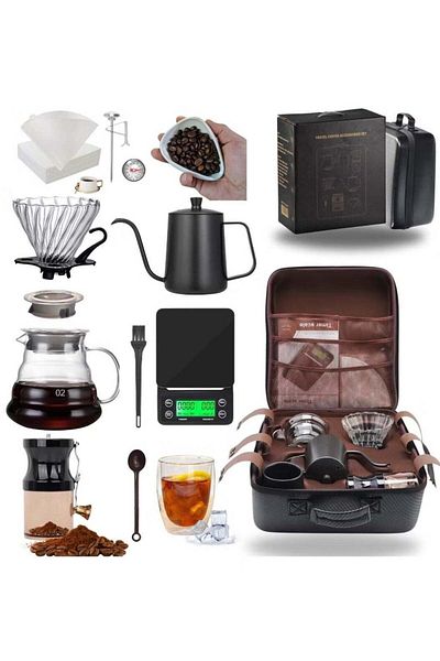 Generic Specialty Coffee Tools Bag for V60 Coffee Maker, Set includes 12 pieces