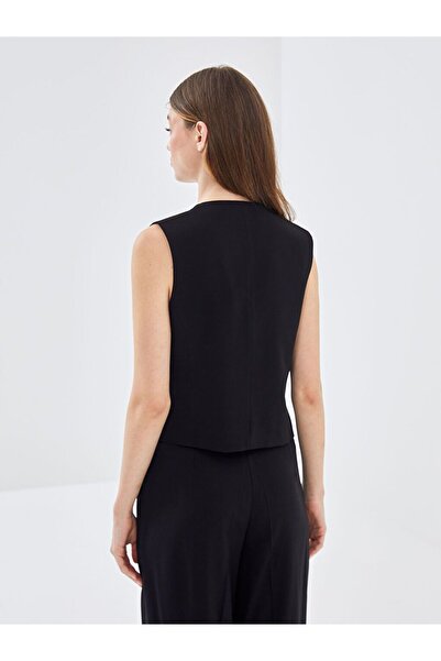 LC Waikiki Black V-Neck Women's Classic Vest