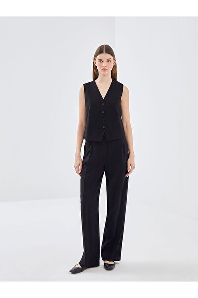 LC Waikiki Black V-Neck Women's Classic Vest